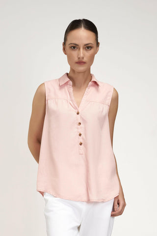 Chemise Sans Manches Rose - Vue de face